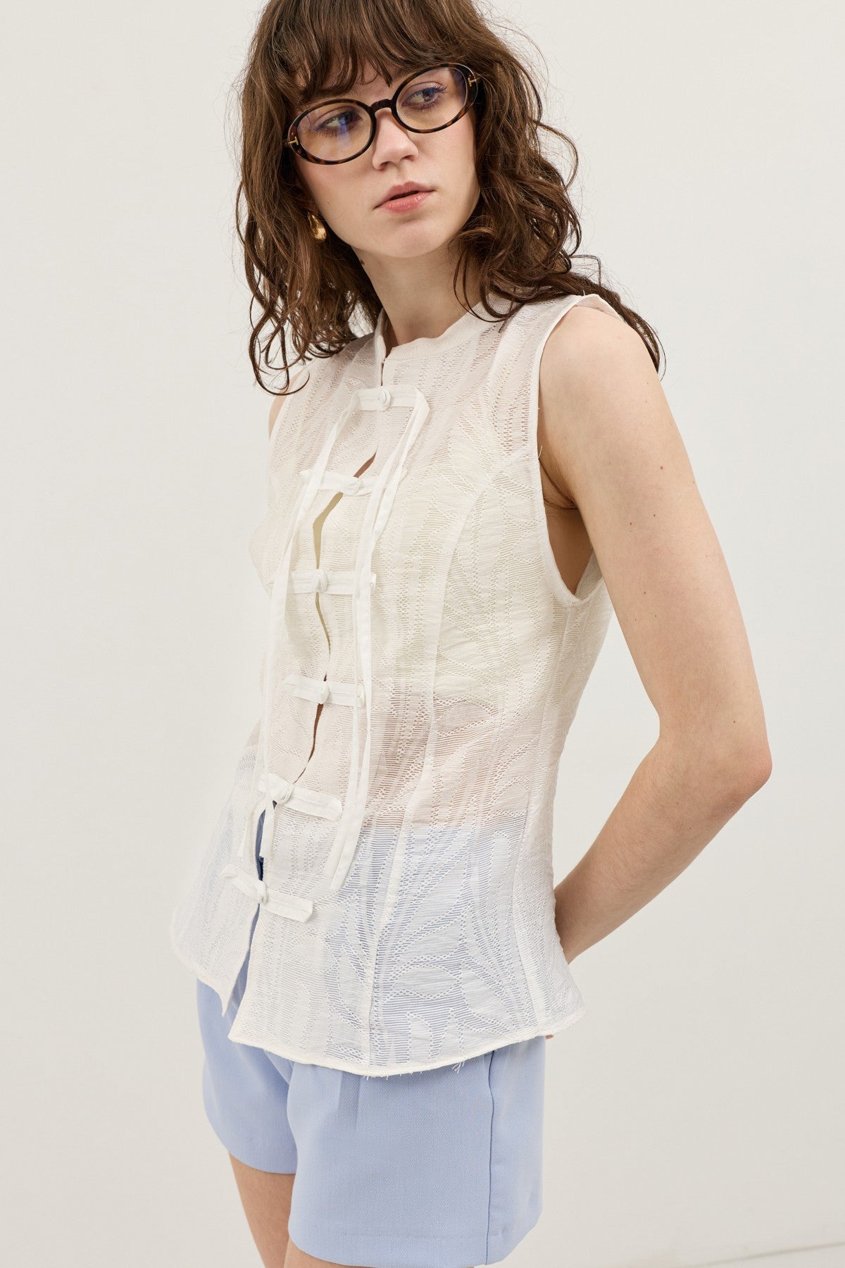 Antioch Embellished Button-Textured Women's Vest