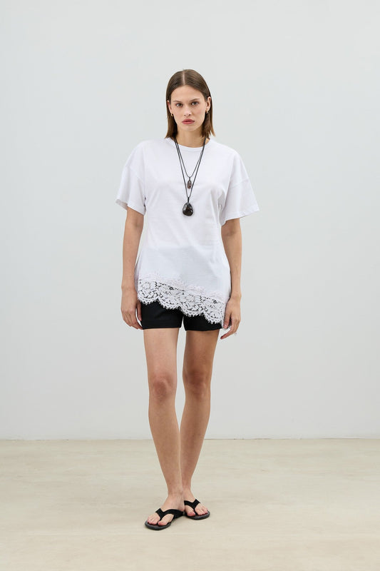 Antioch Lace-Trimmed Cotton Women's T-Shirt