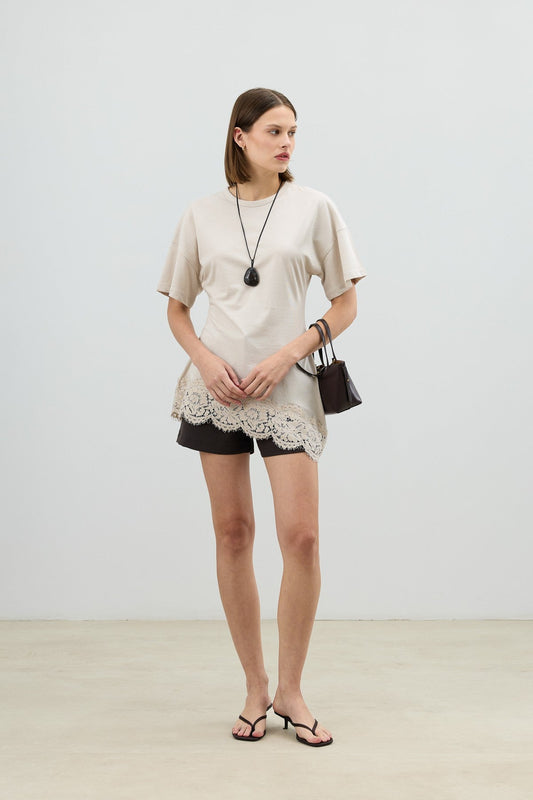Antioch Lace-Trimmed Cotton Women's T-Shirt