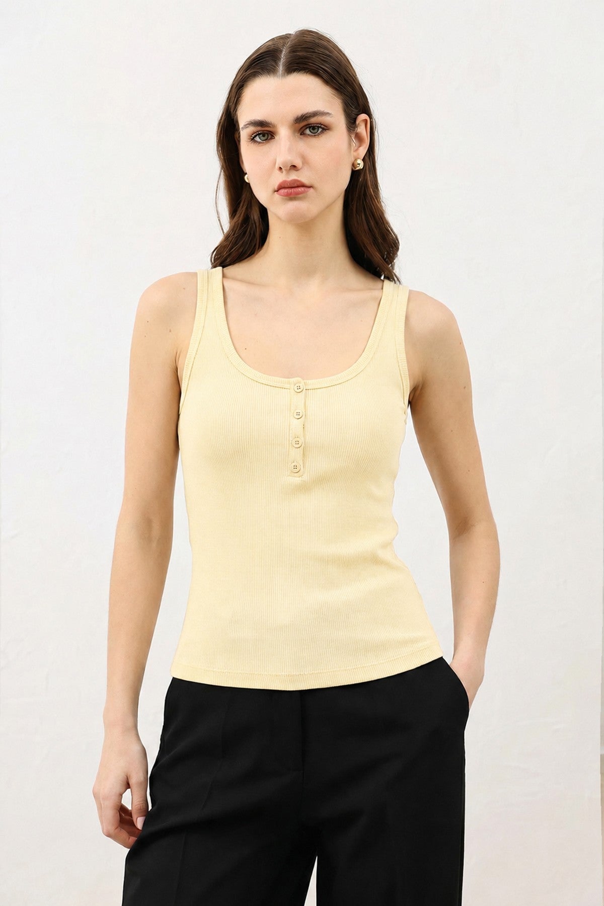 Antioch Women's T-Shirt with Button Detail
