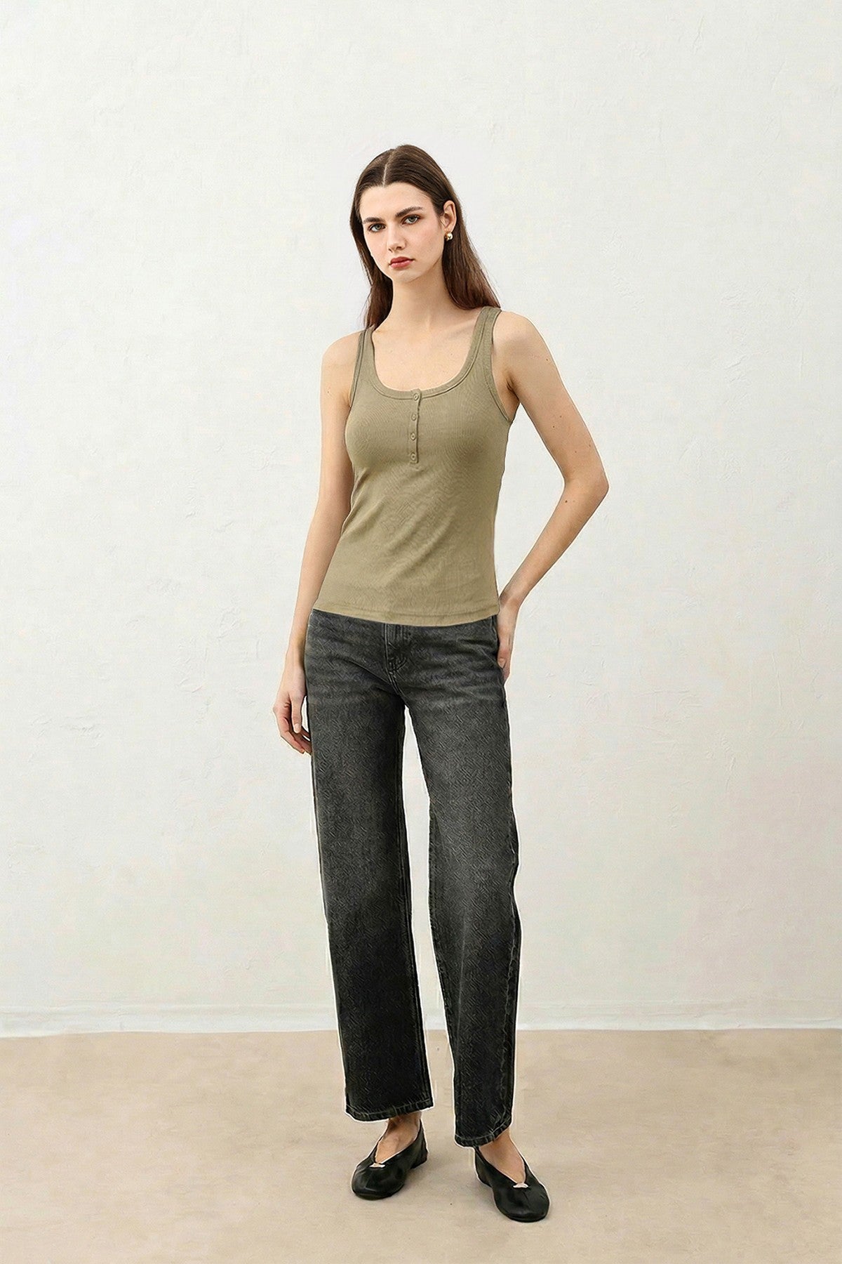 Antioch Women's T-Shirt with Button Detail