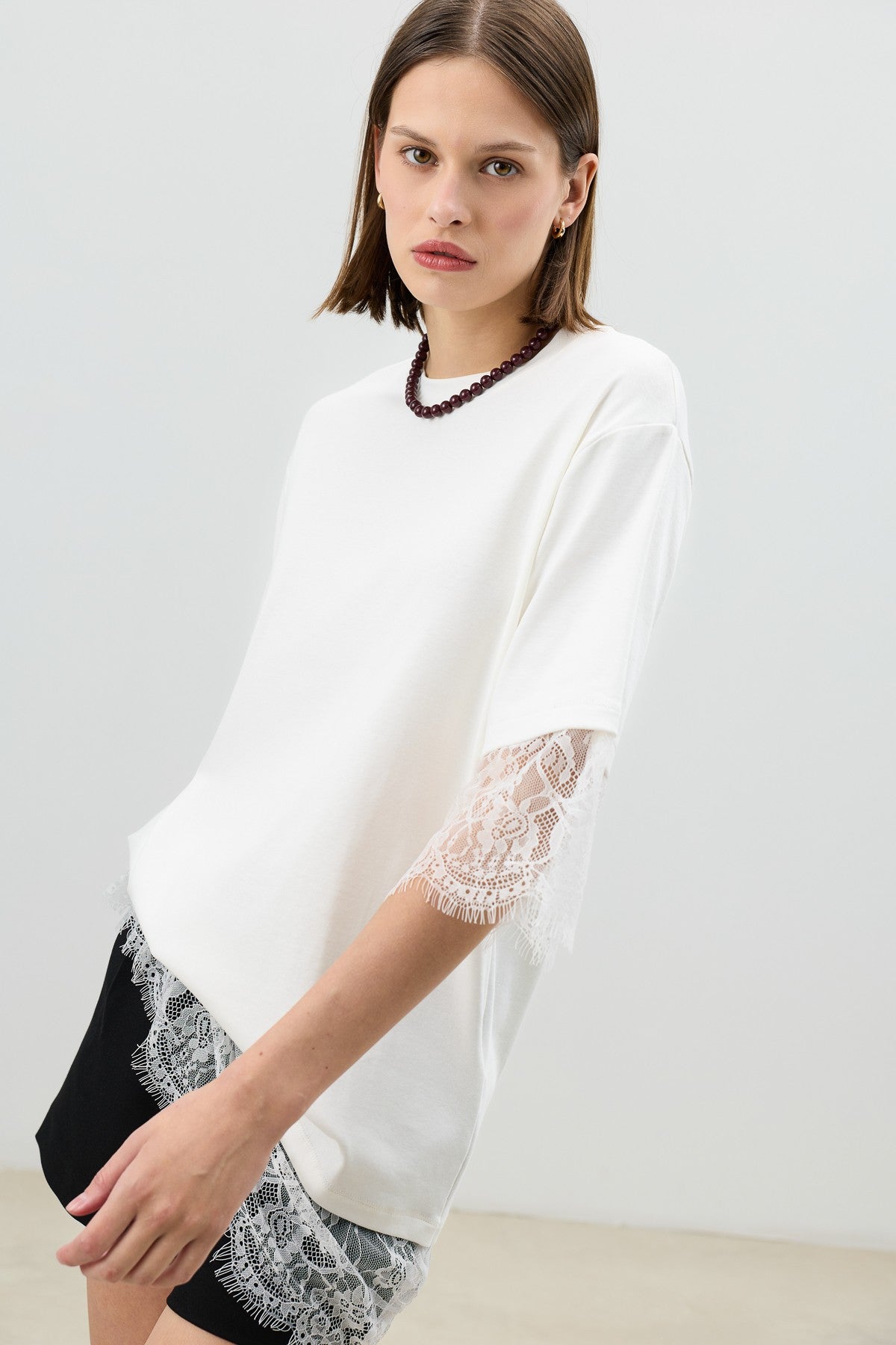 Antioch Women's T-Shirt with Lace Details