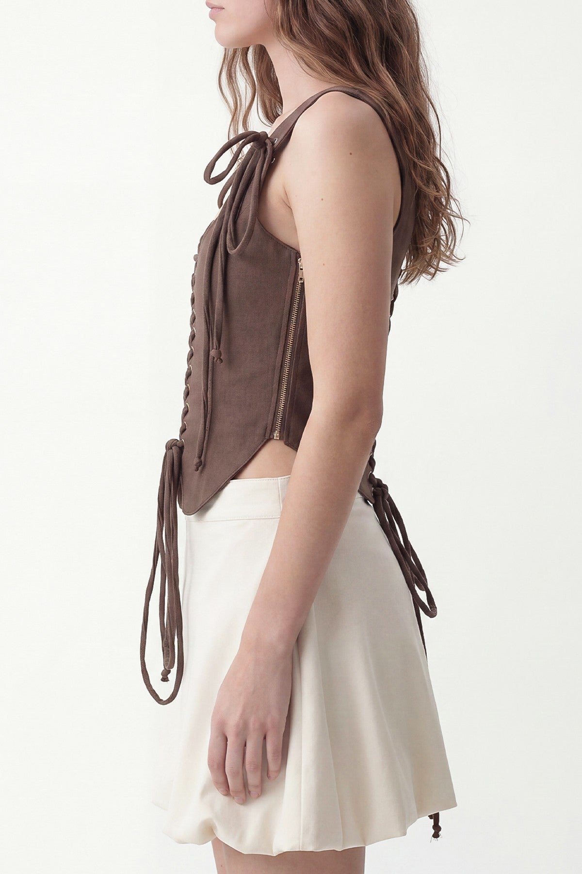 Zippered Corset-Style Top