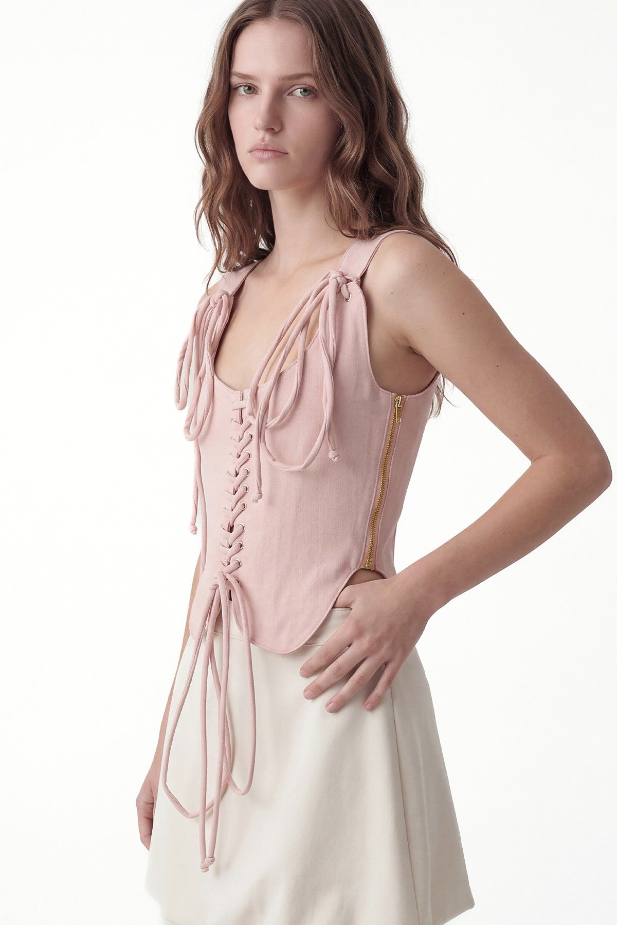 Zippered Corset-Style Top