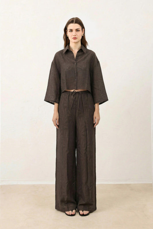 Antioch Floral-Print Shirt and Pants Set for Women