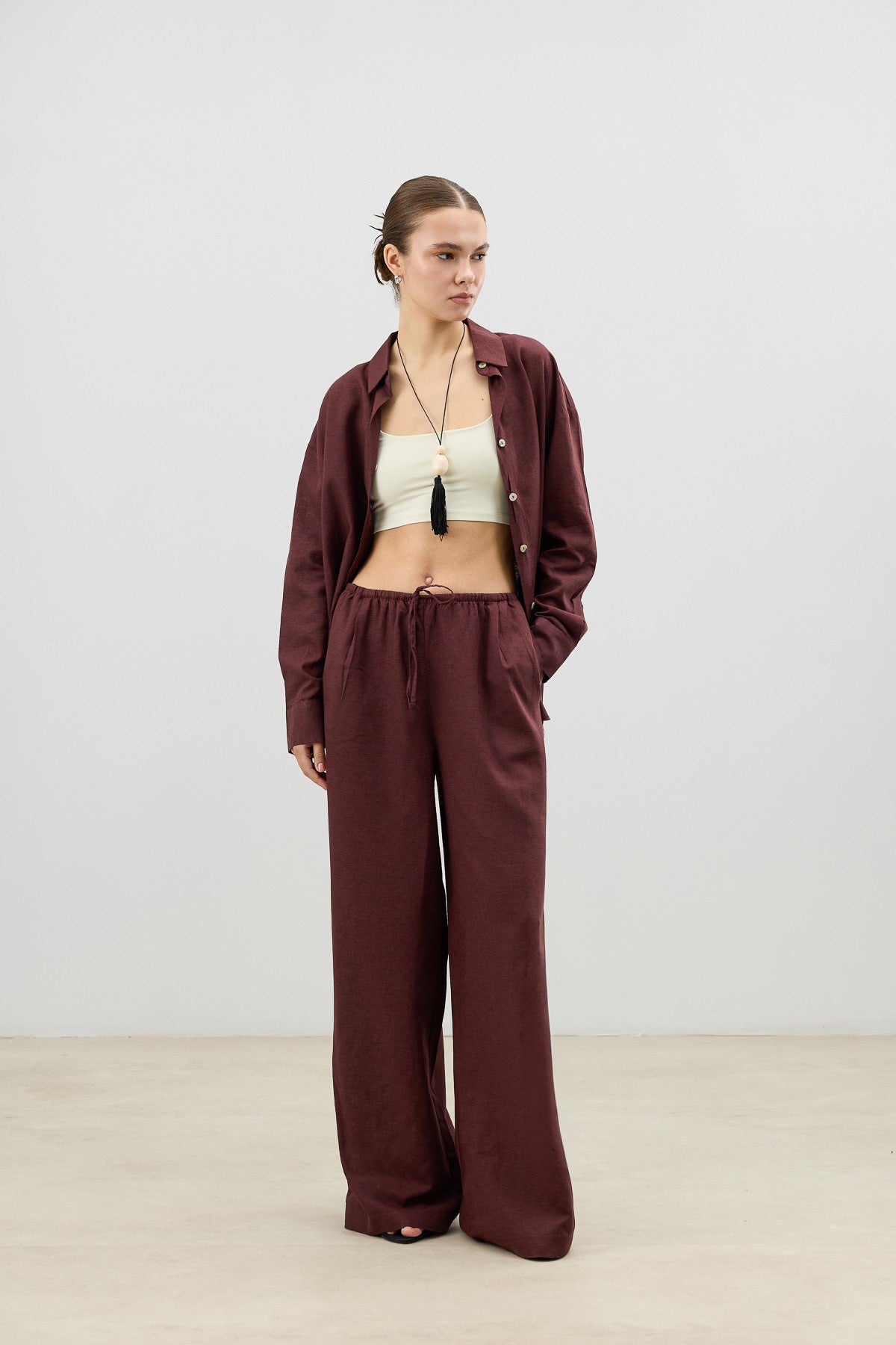 Antioch Linen-Blend Women's Shirt and Pants Set