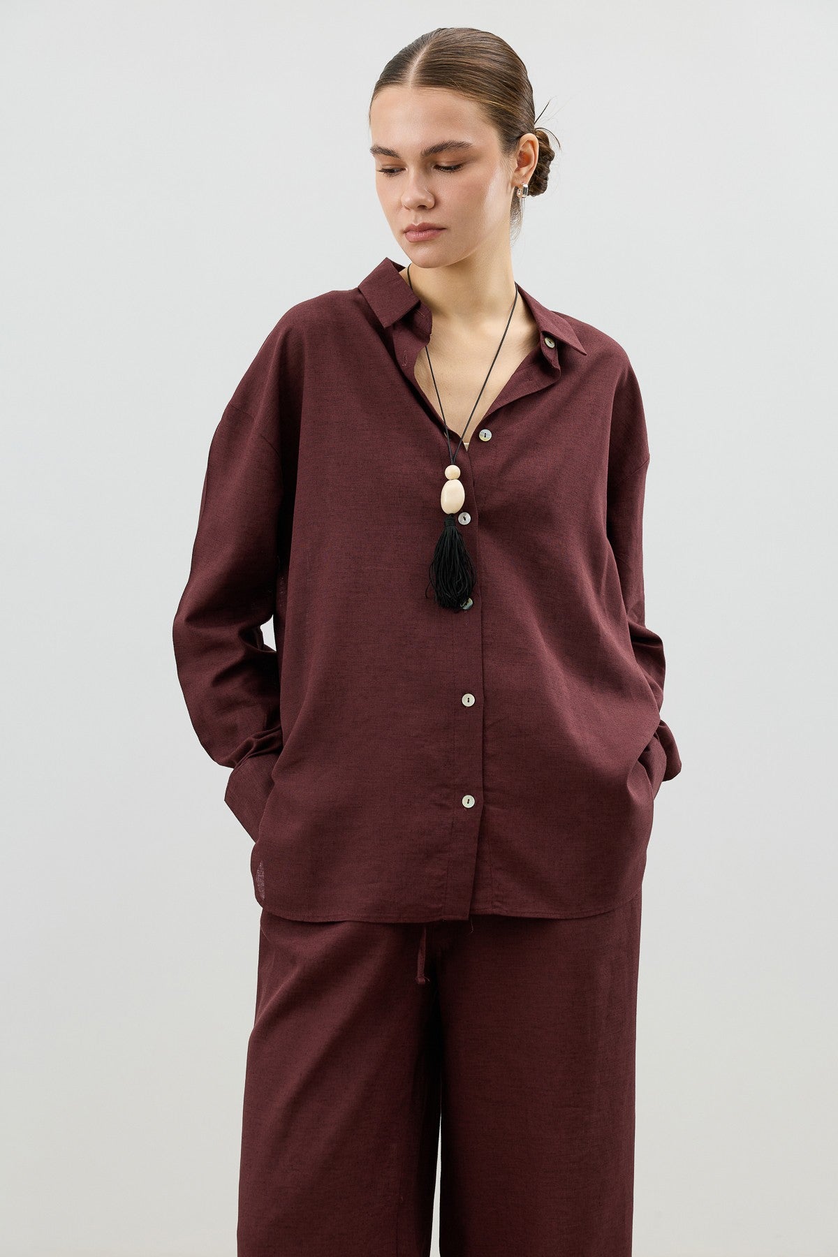 Antioch Linen-Blend Women's Shirt and Pants Set