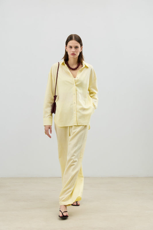 Antioch Linen-Blend Women's Shirt and Pants Set