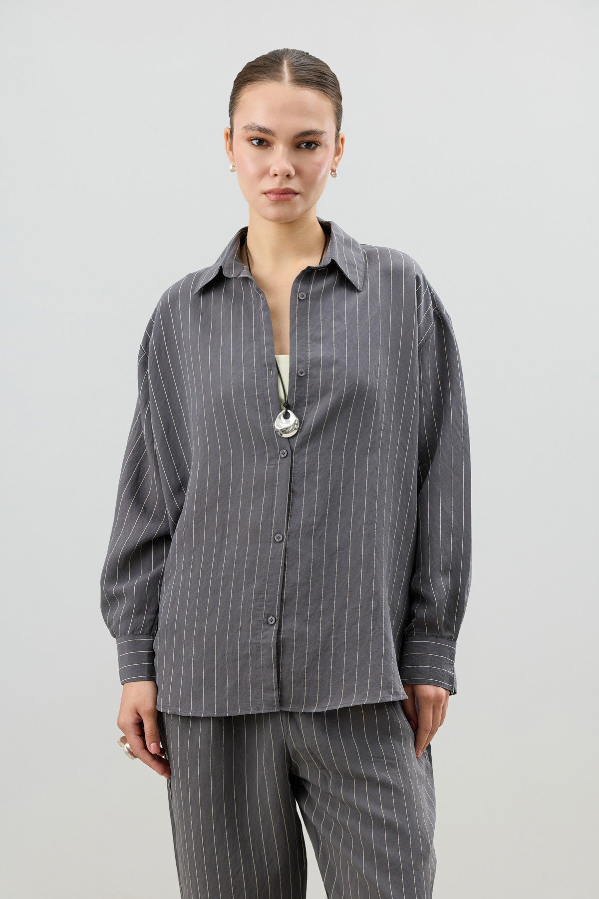 Women's Striped Suit with Modal Blend