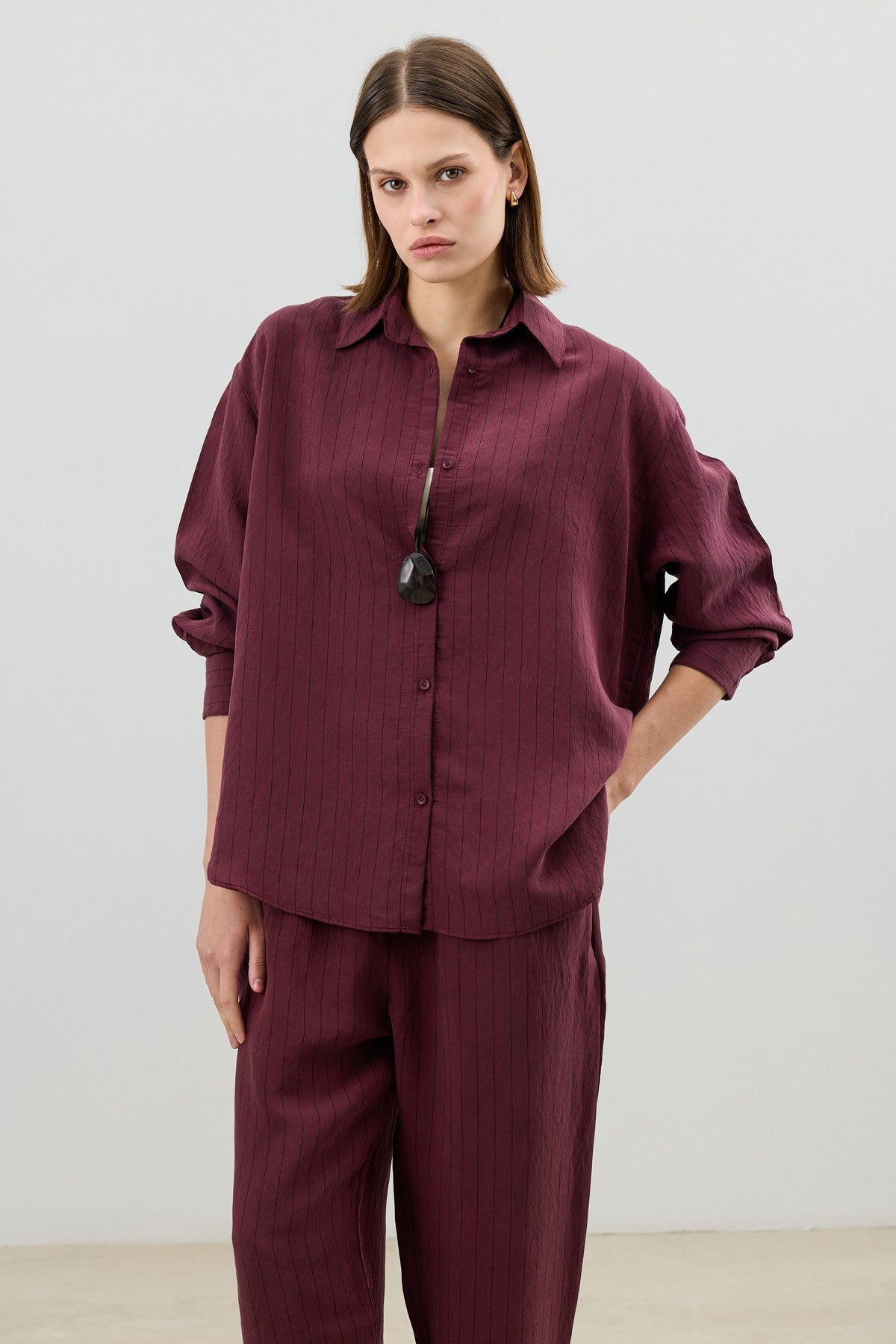 Women's Striped Suit with Modal Blend