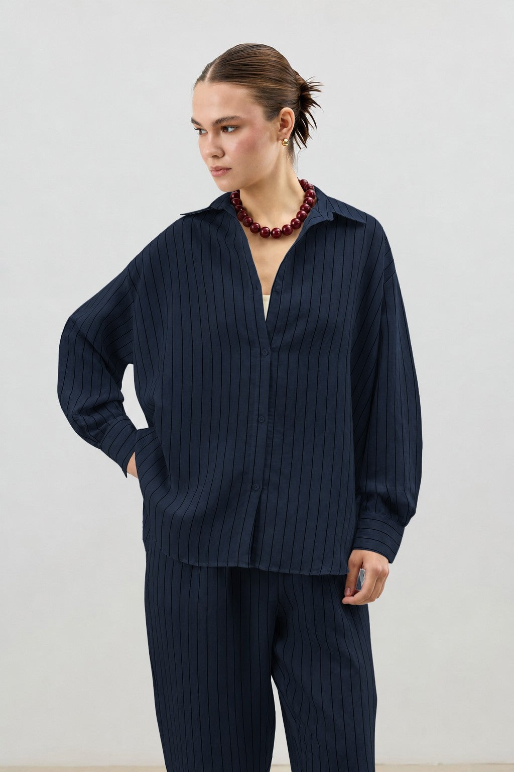 Women's Striped Suit with Modal Blend