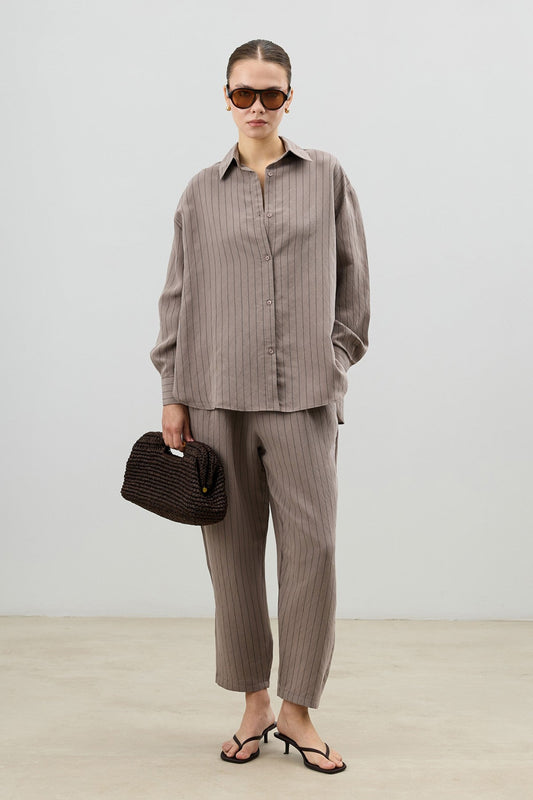 Women's Striped Suit with Modal Blend