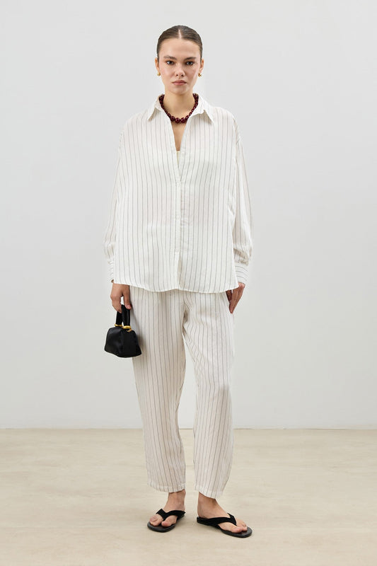 Antioch Modal-Blend Striped Women's Suit Set