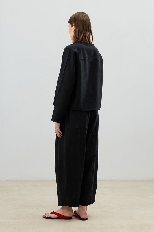Women's Suit with Embellished Buttons in a Linen Blend