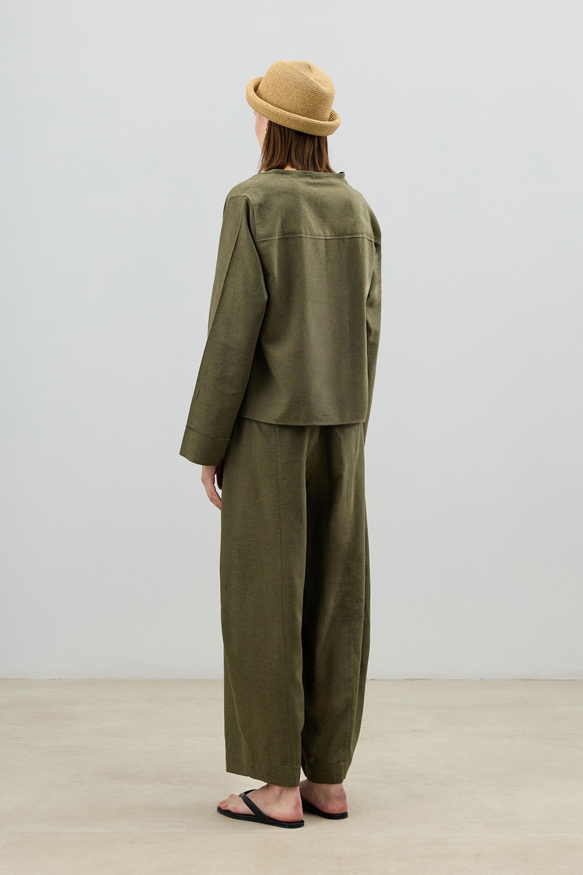 Women's Suit with Embellished Buttons in a Linen Blend