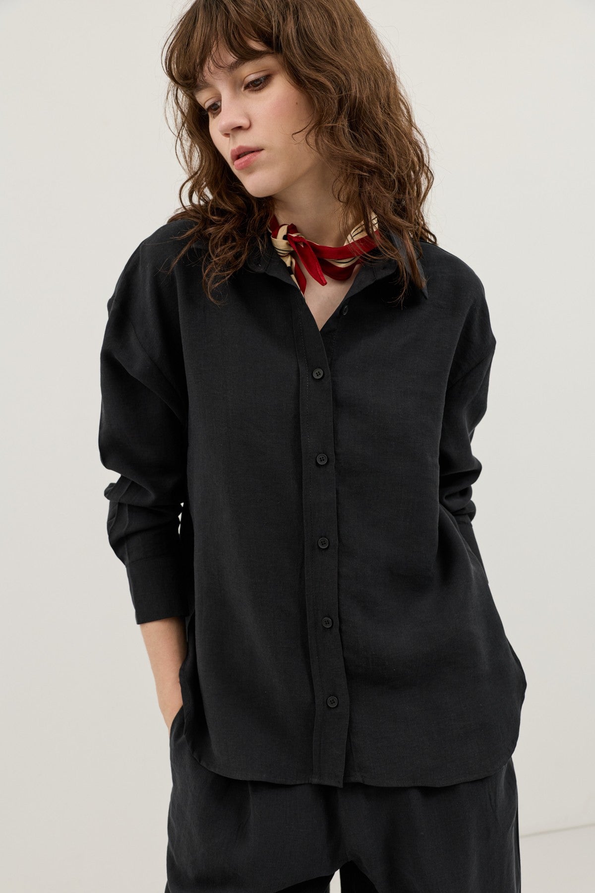 Wide-Leg Pants and Shirt Set