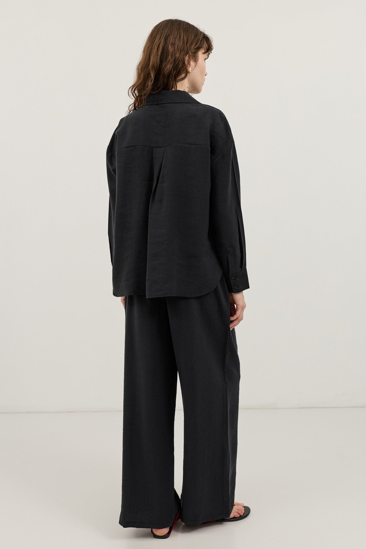 Wide-Leg Pants and Shirt Set
