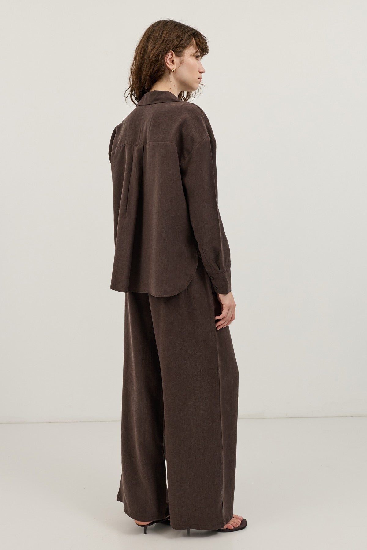 Wide-Leg Pants and Shirt Set