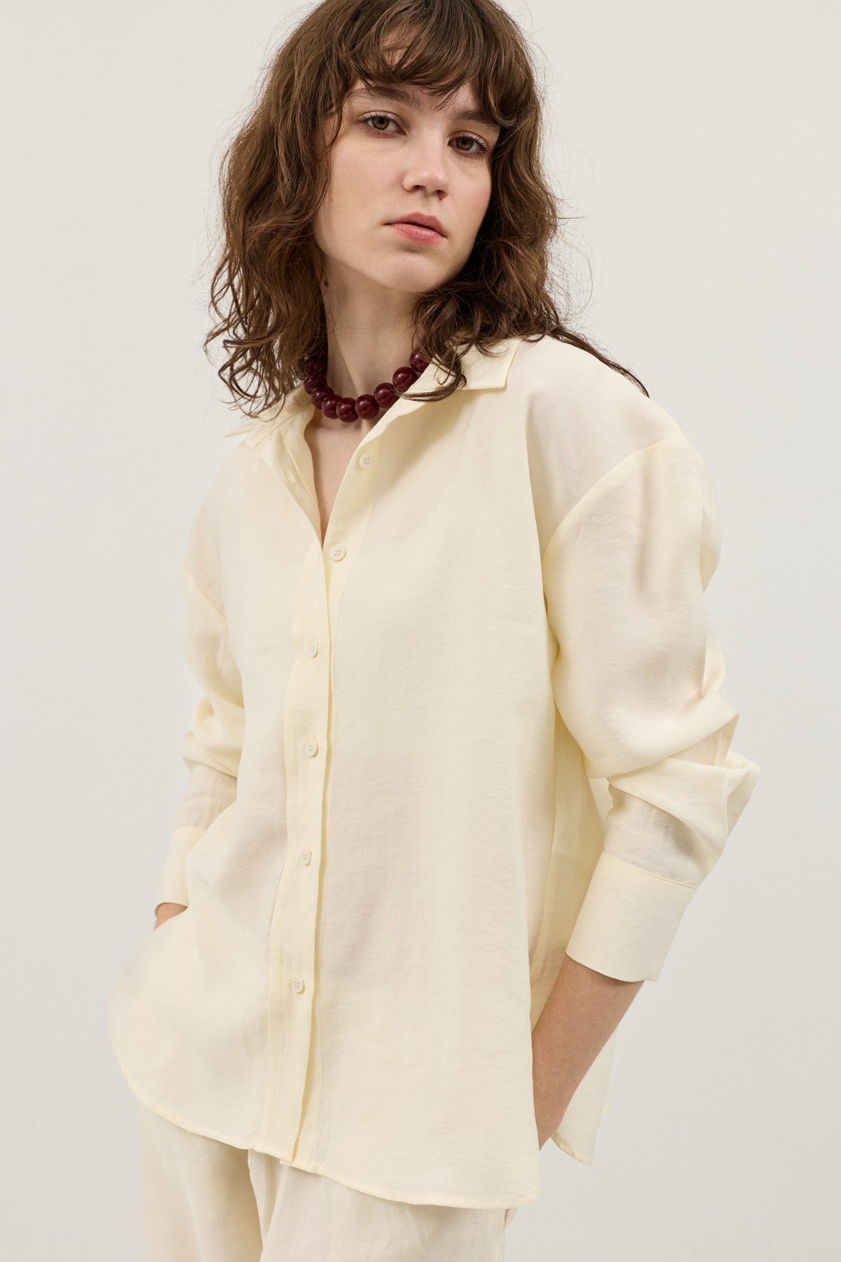 Wide-Leg Pants and Shirt Set