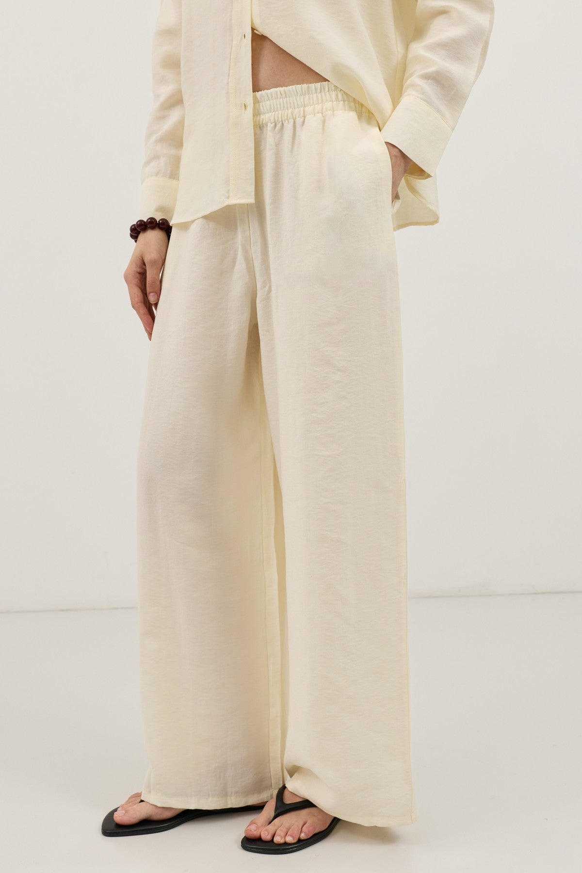 Wide-Leg Pants and Shirt Set
