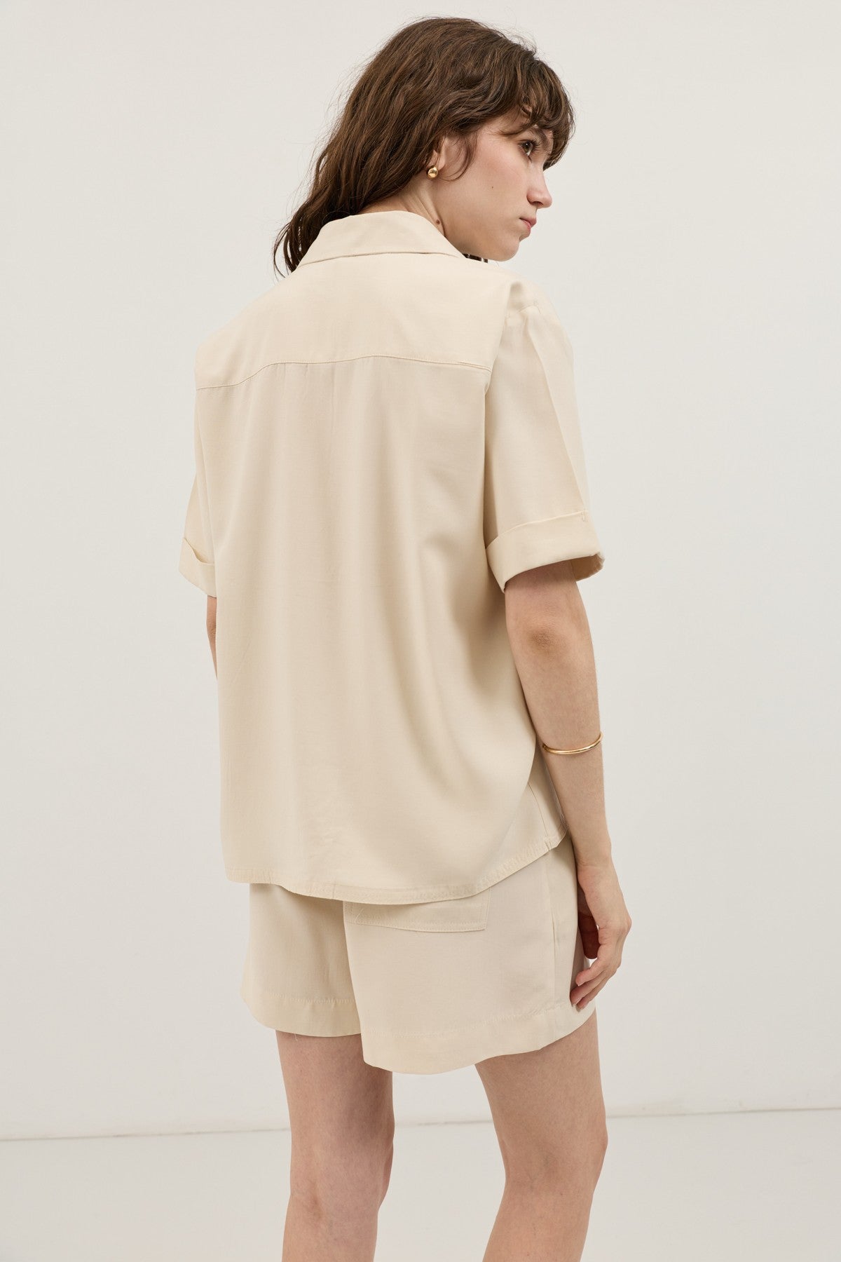 100% Lyocell Shirt and Shorts Set for Women