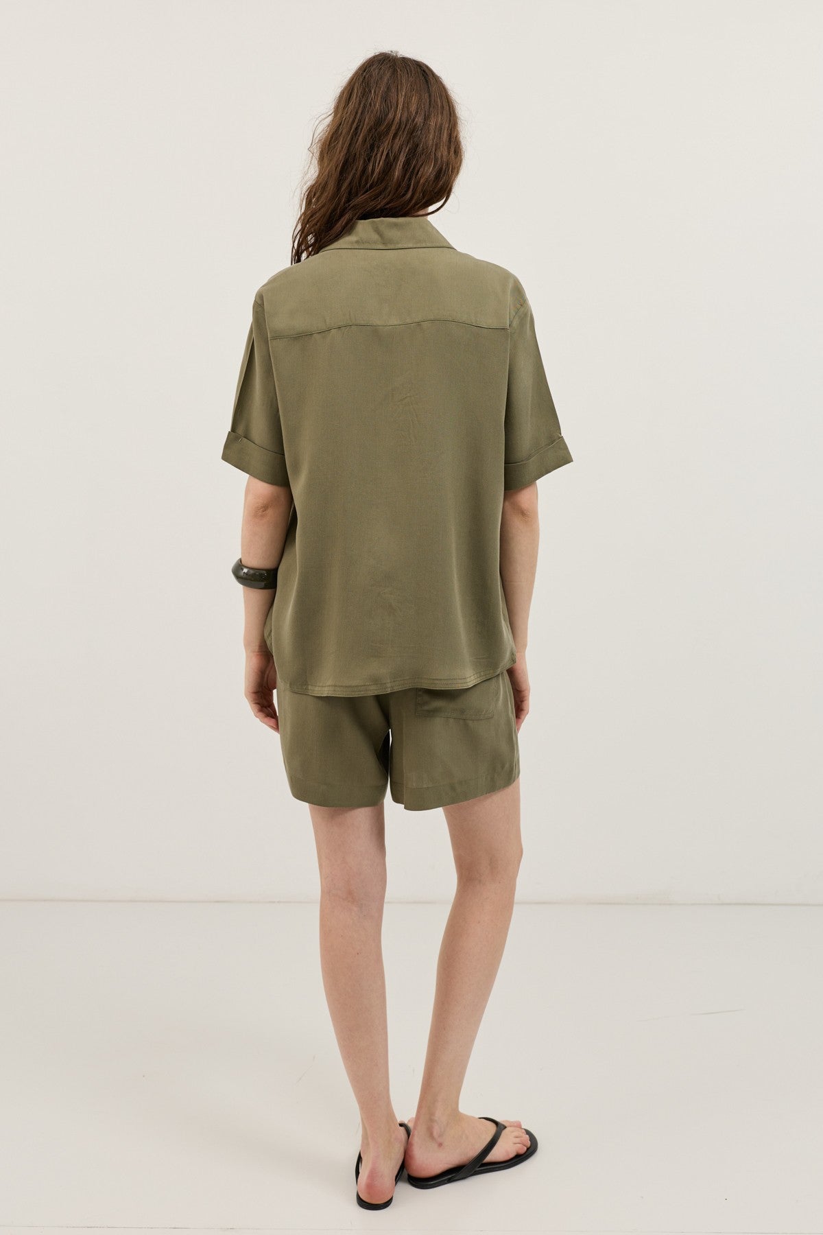 100% Lyocell Shirt and Shorts Set for Women