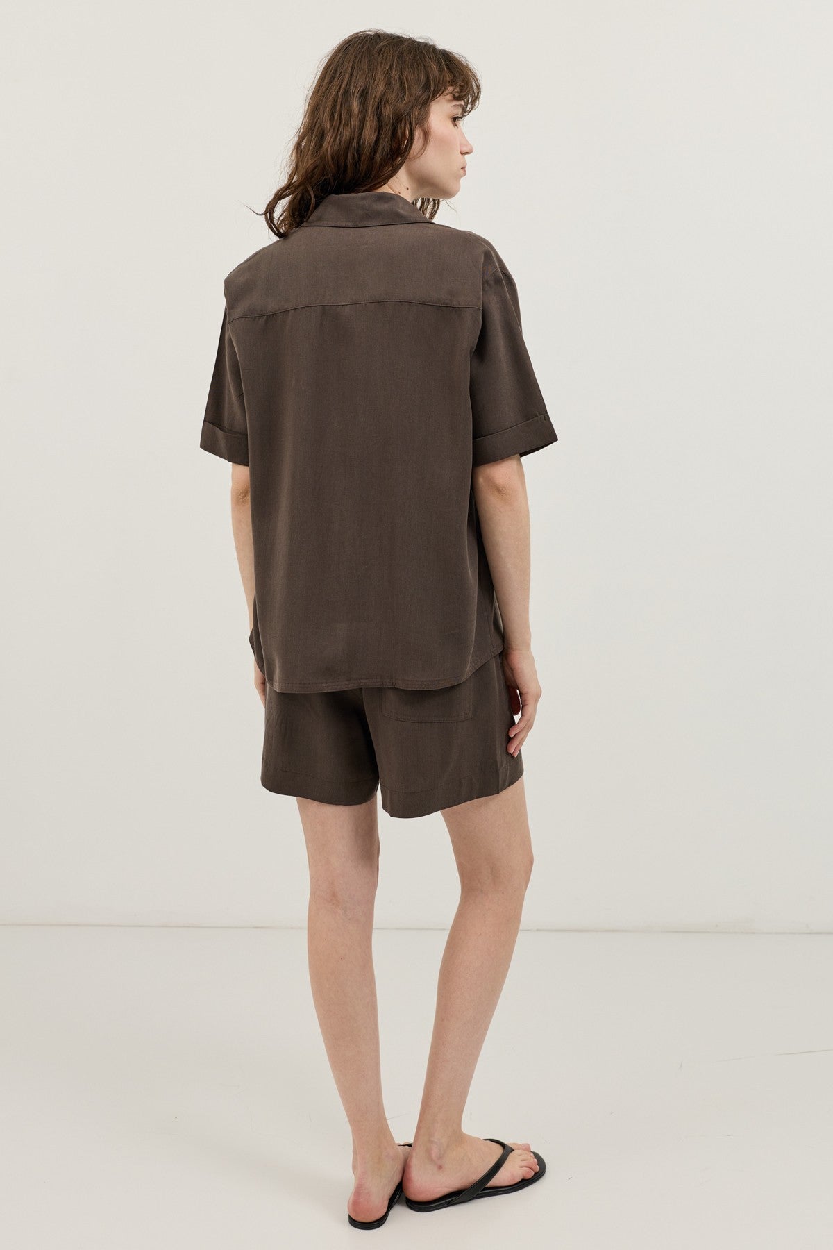 100% Lyocell Shirt and Shorts Set for Women