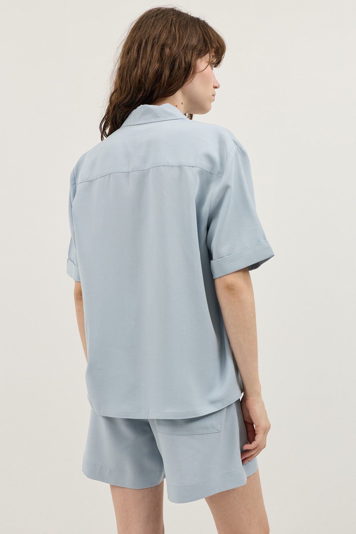 100% Lyocell Shirt and Shorts Set for Women