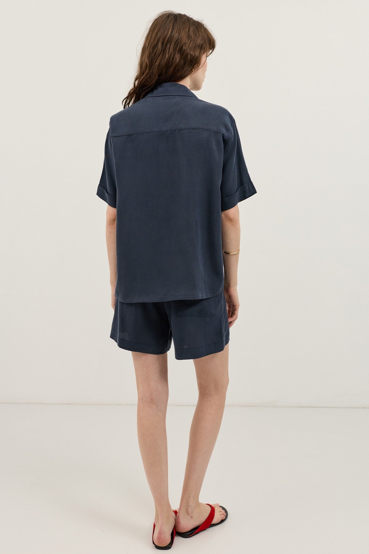 100% Lyocell Shirt and Shorts Set for Women