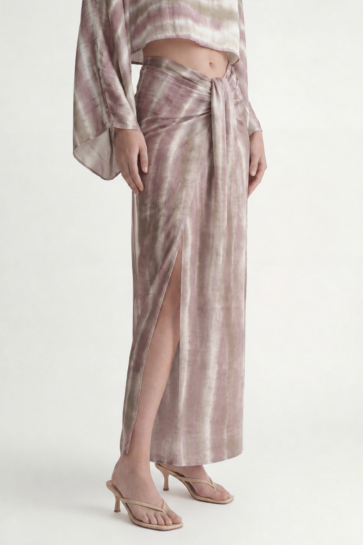 Slit Skirt and Pareo Set