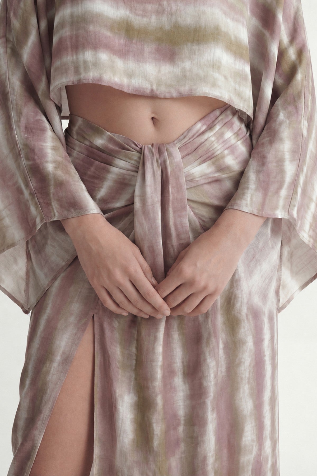 Slit Skirt and Pareo Set