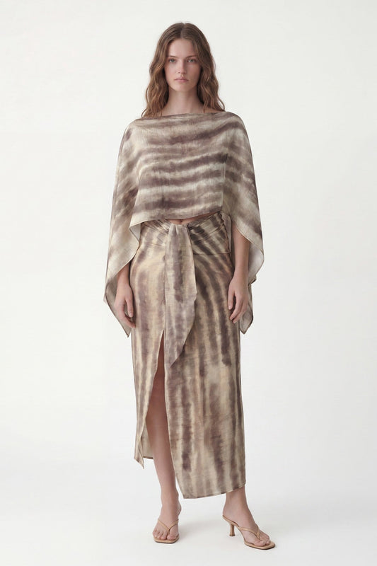 Slit Skirt and Pareo Set