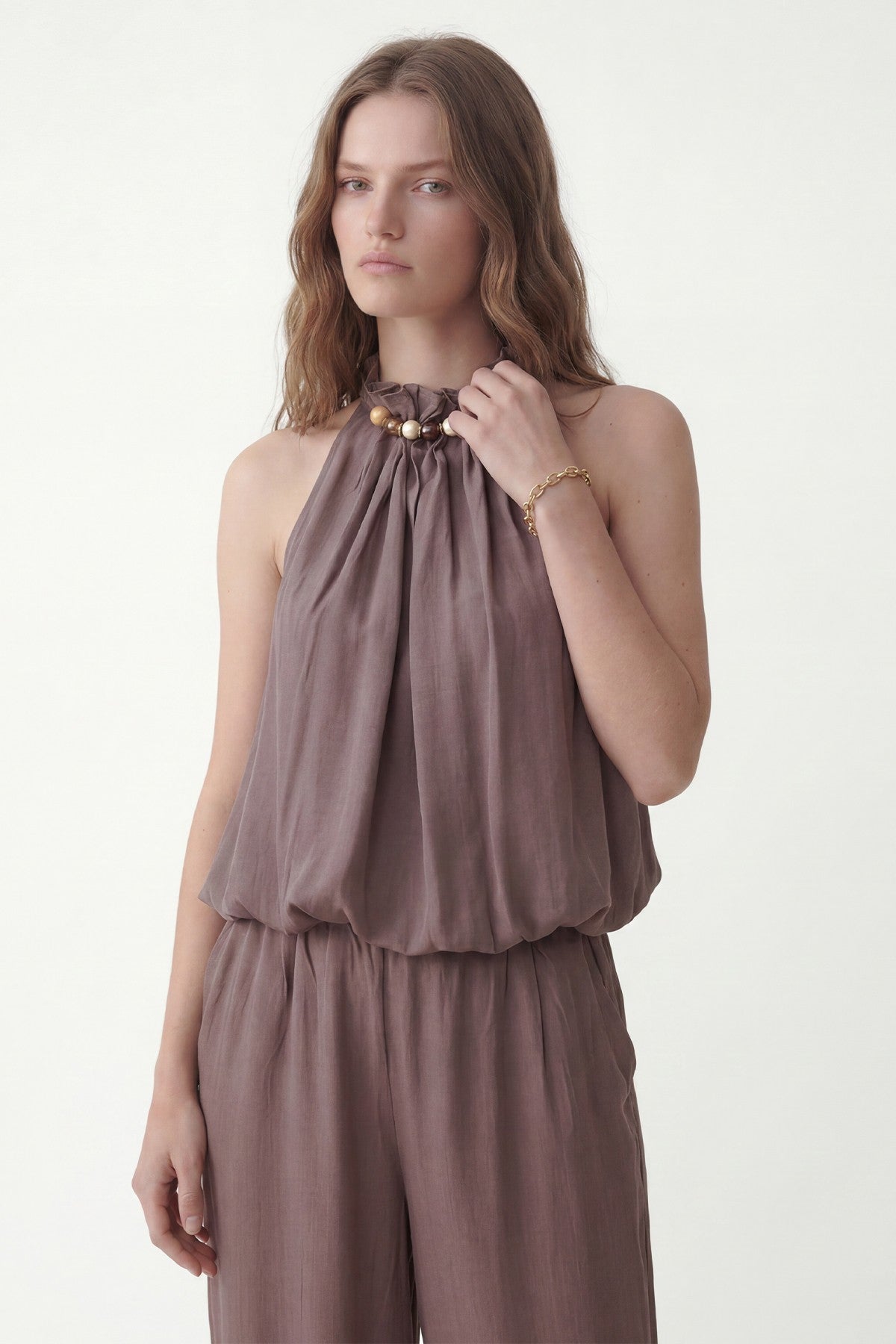 100% Lyocell Blouse and Pants Set