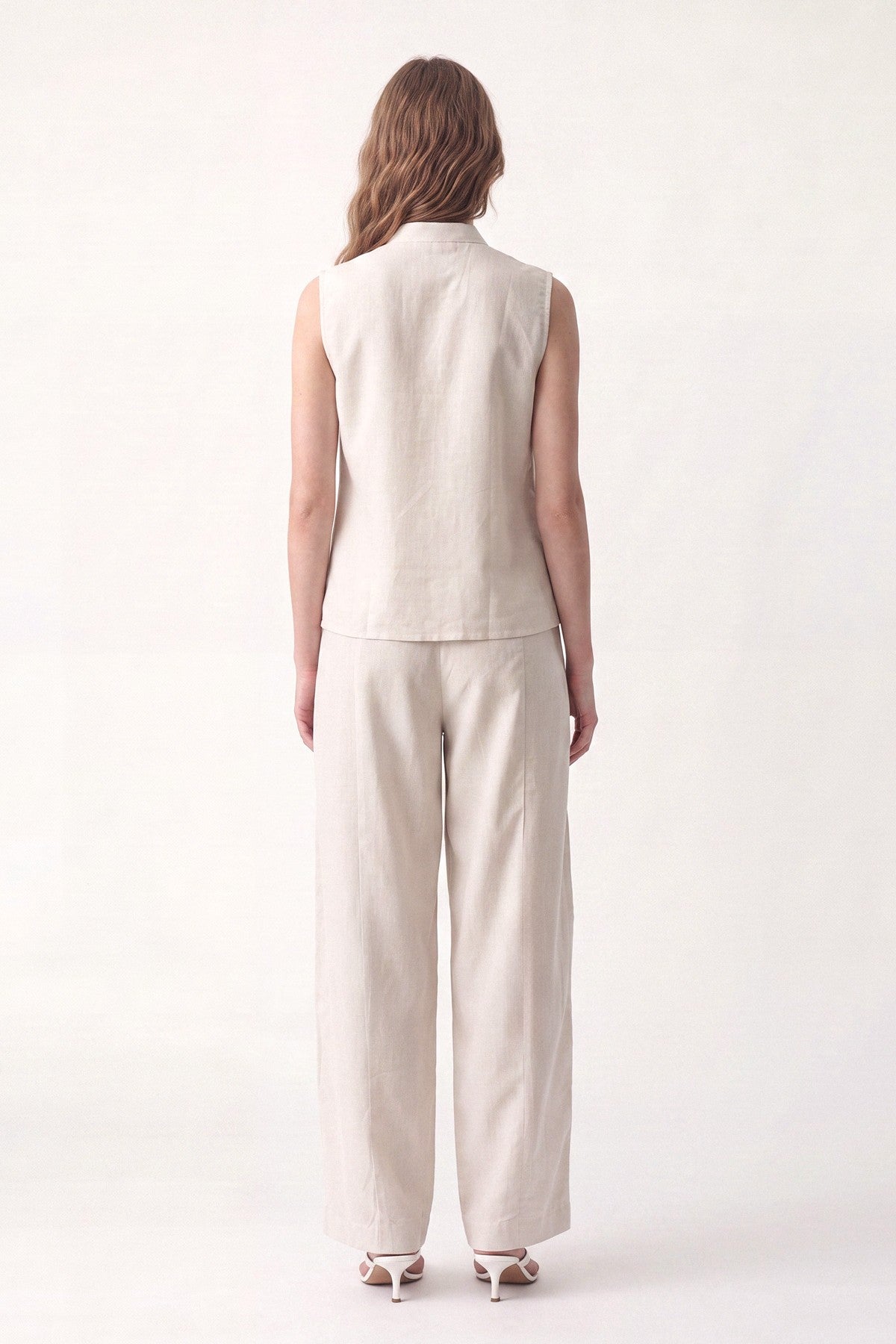 Linen-Blend Embellished Button Set