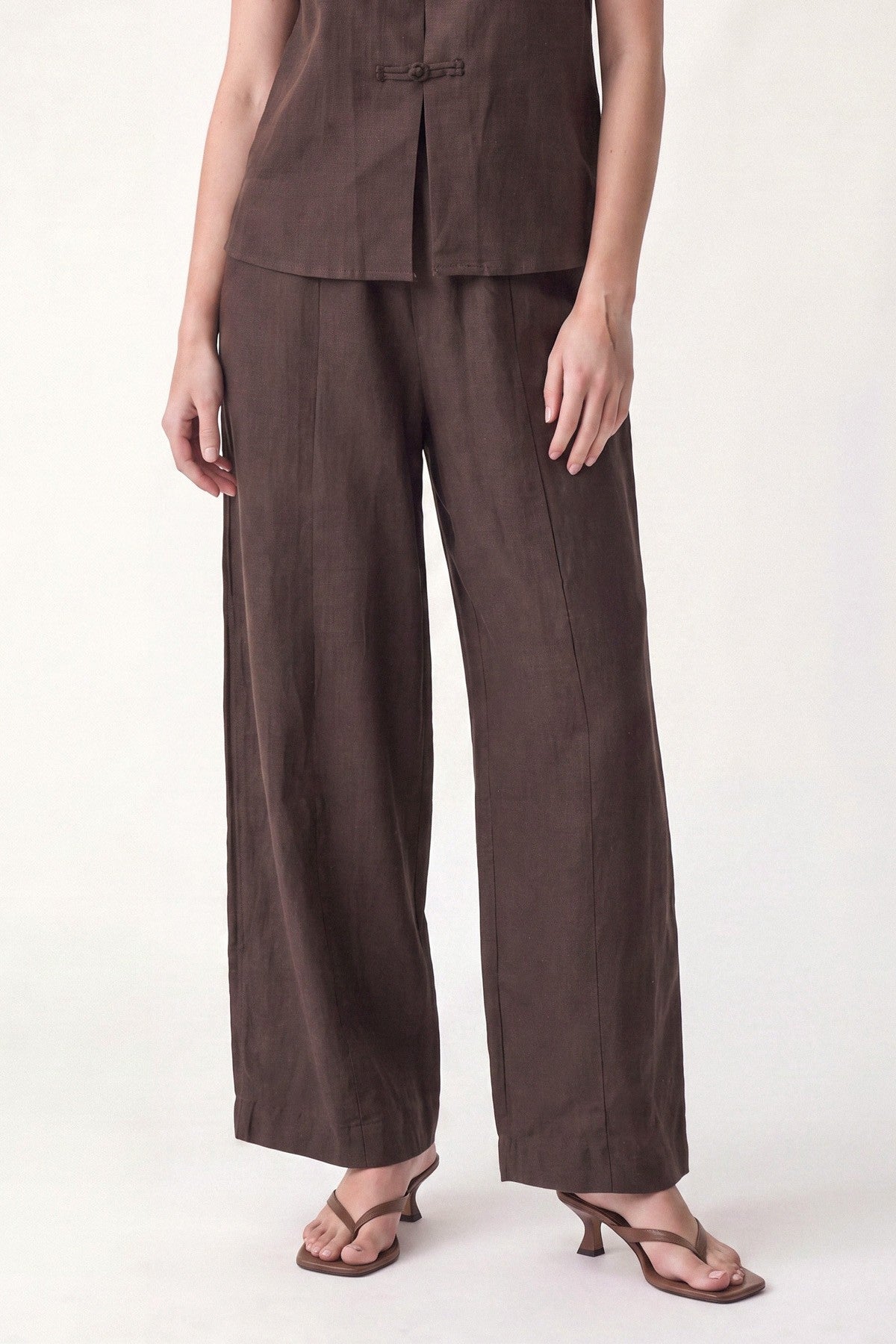 Linen-Blend Embellished Button Set