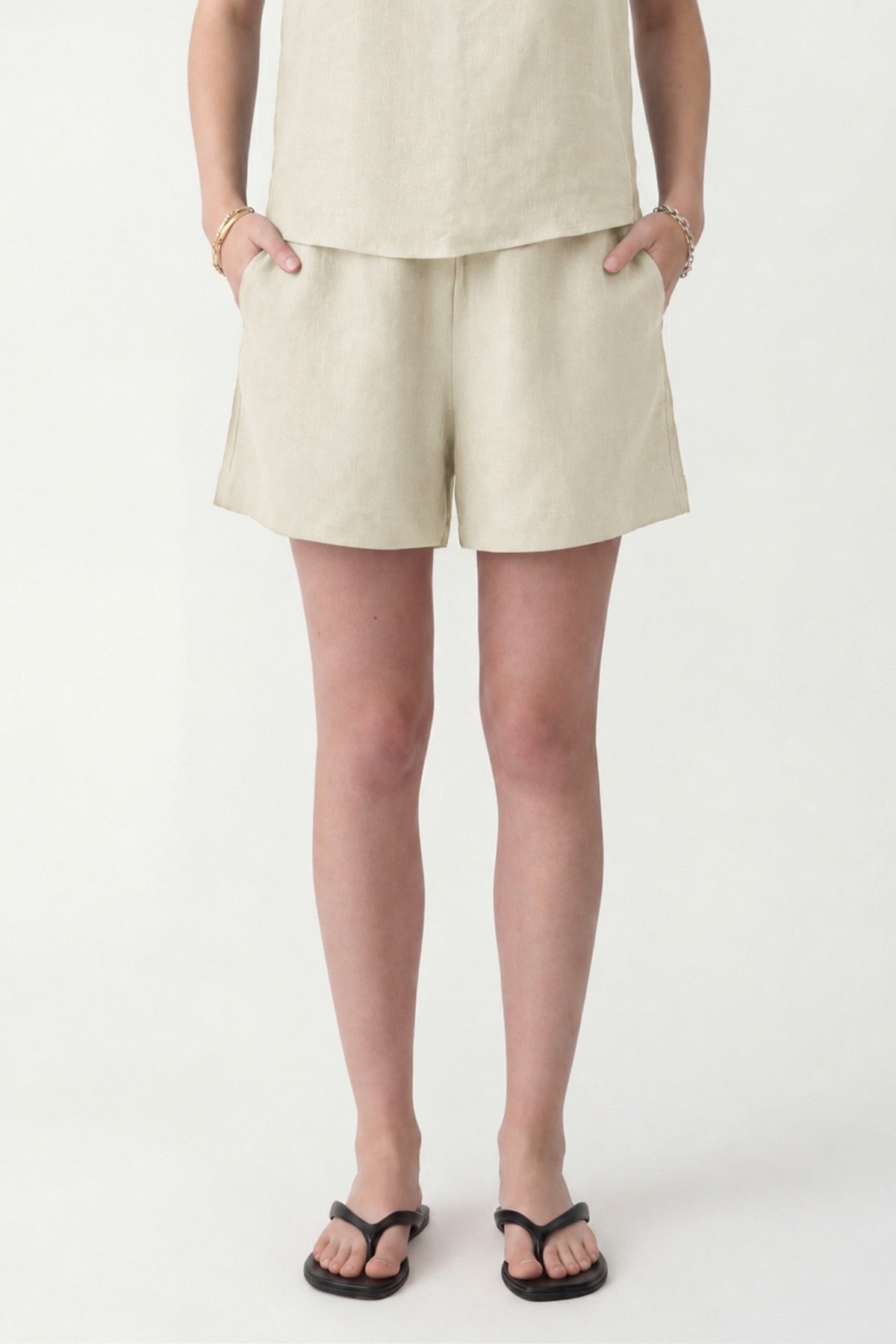 100% Linen Shorts Set