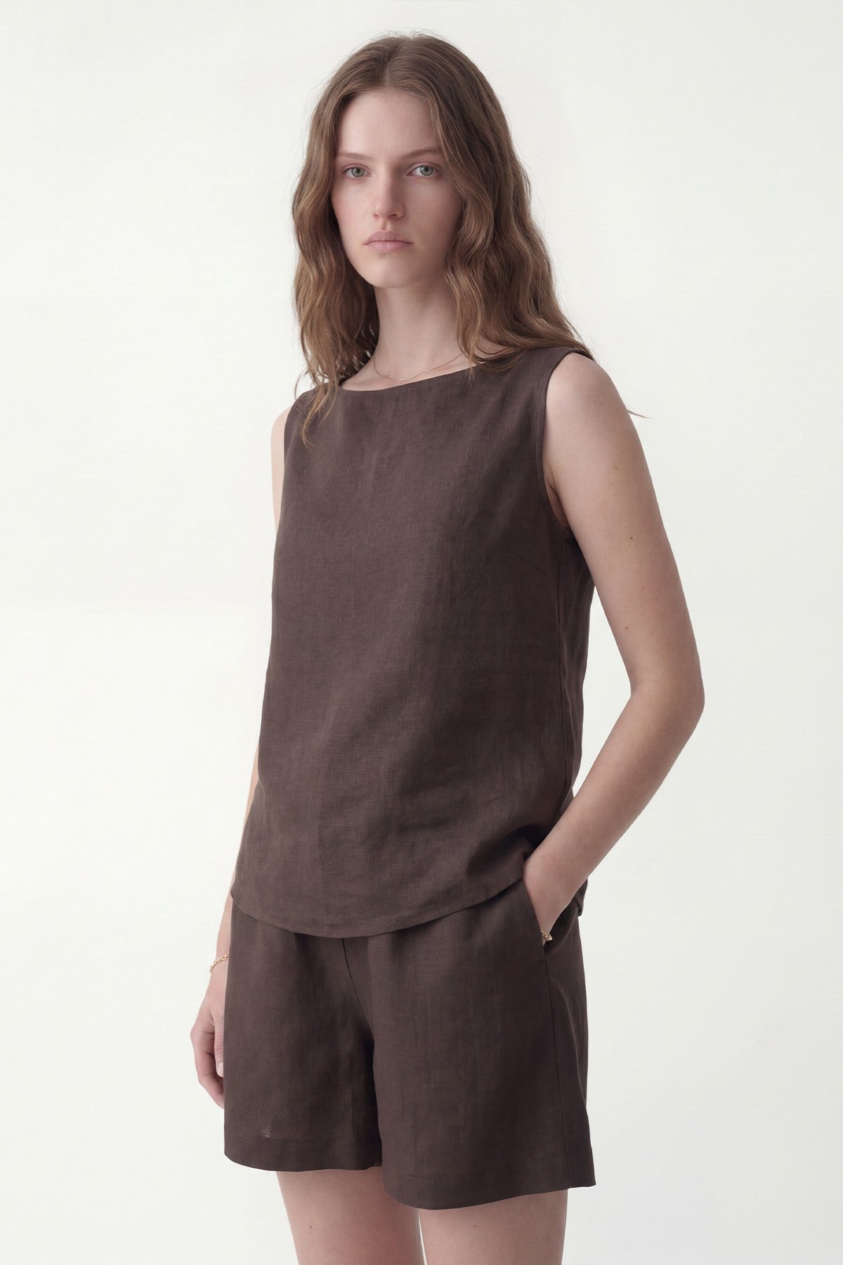 100% Linen Shorts Set