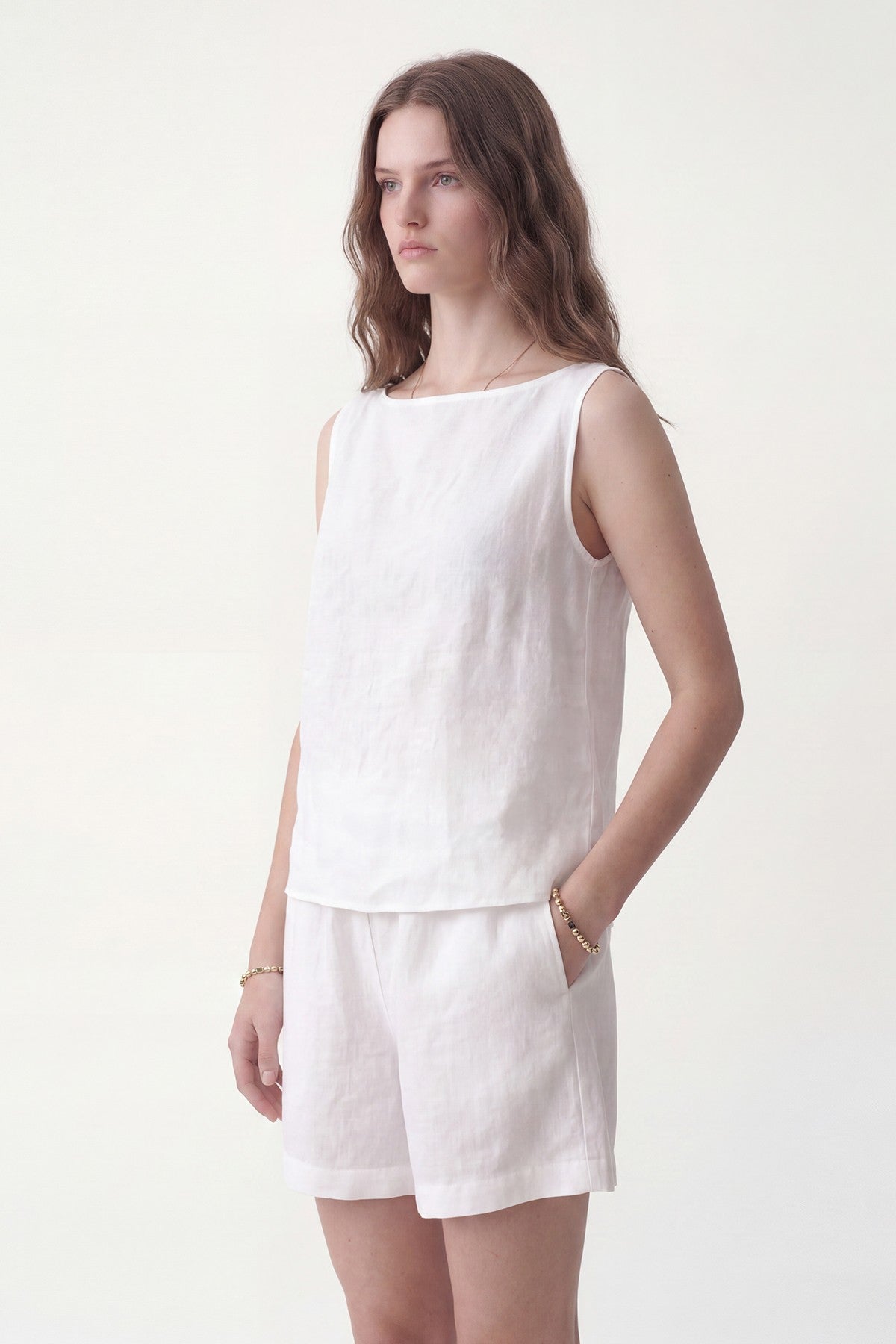 100% Linen Shorts Set