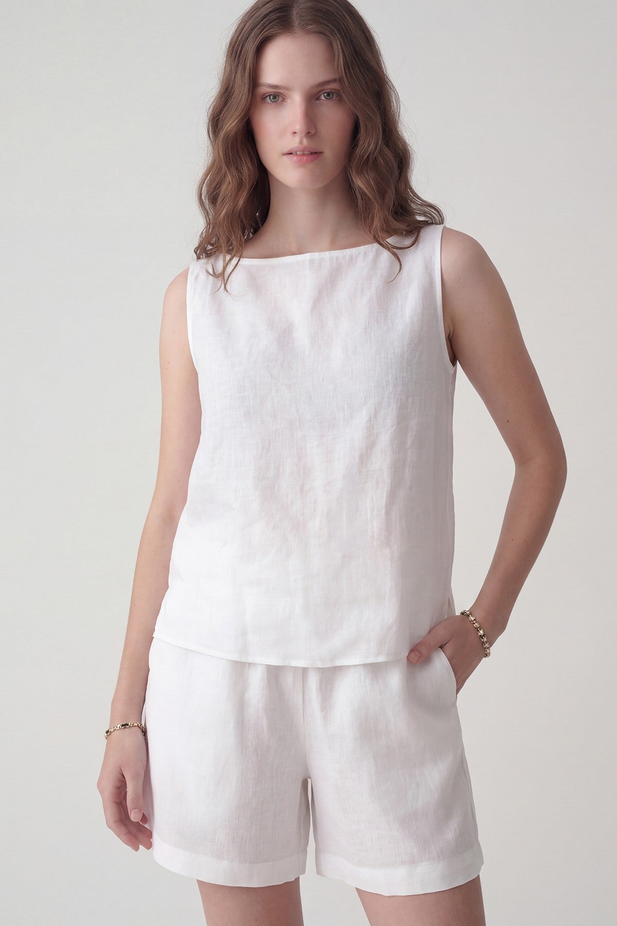 100% Linen Shorts Set