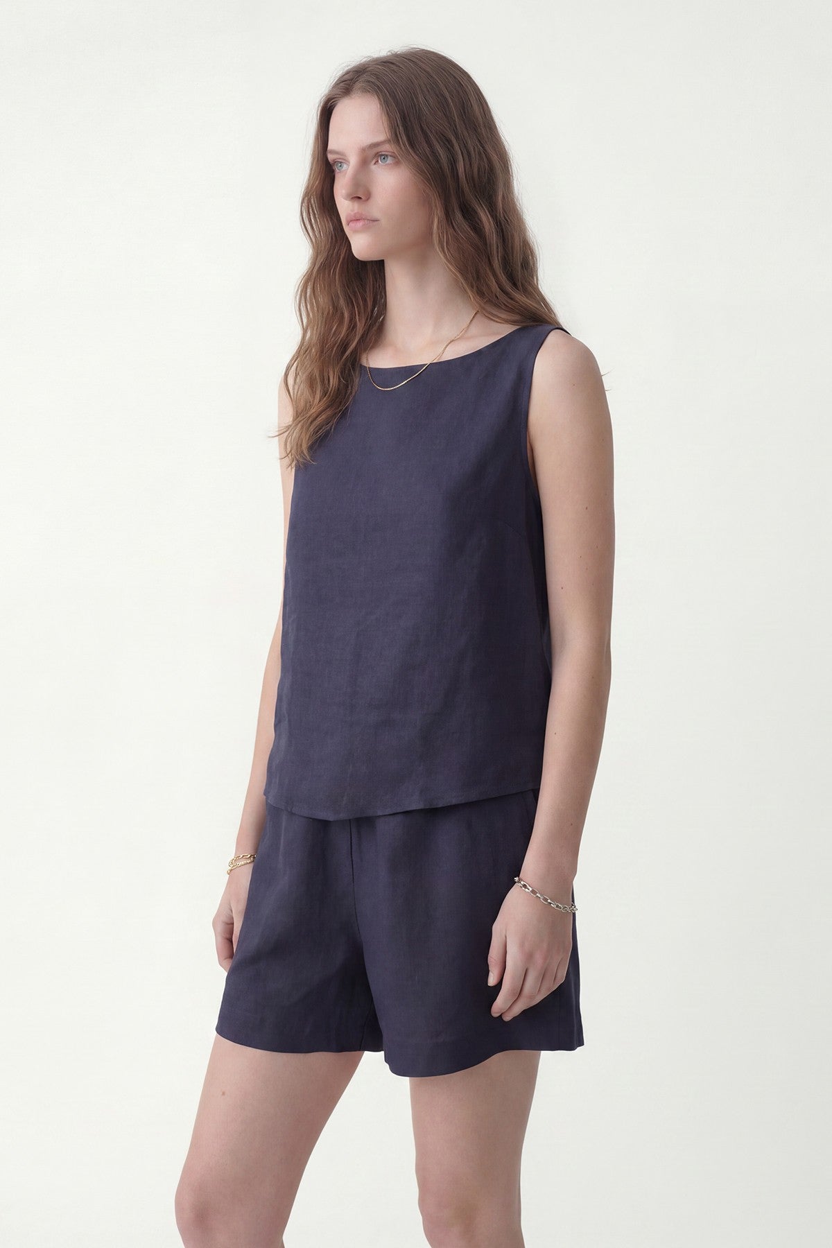100% Linen Shorts Set