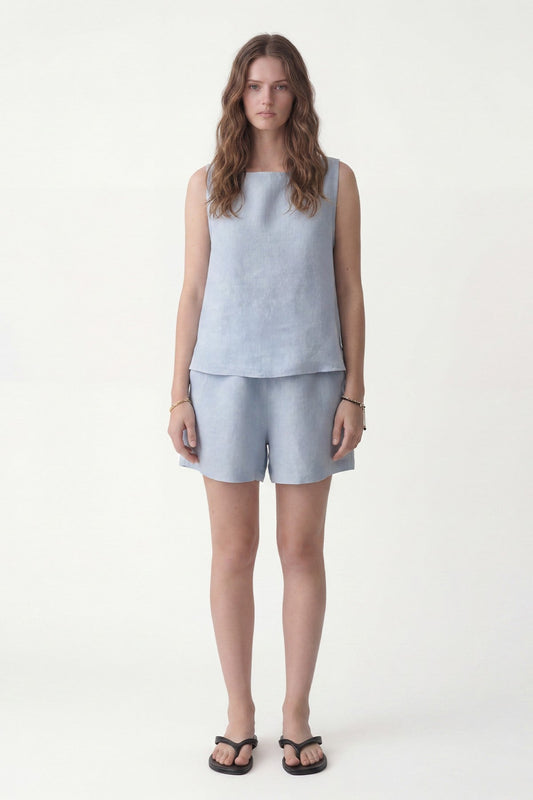 100% Linen Shorts Set